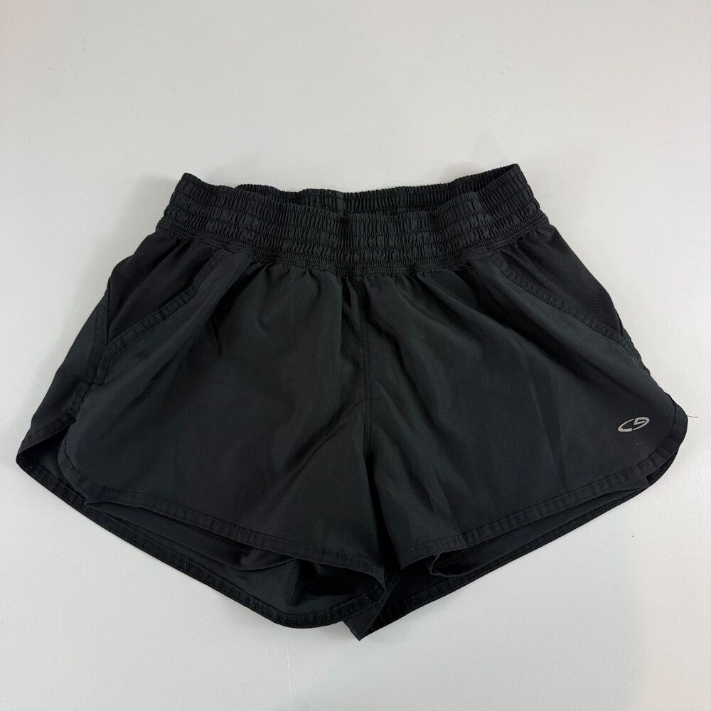 C9 Champion Duo Dry Women’s Medium Black Athletic Running Shorts Lined Stretch
